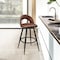 Armen Living Lottech Swivel Counter Stool in Black Metal and Brown Faux Leather 840254335349 - alternate 5